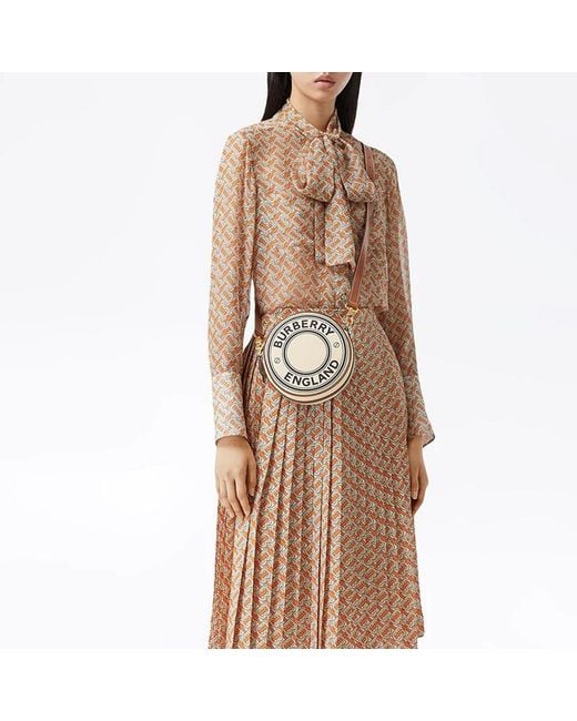 Burberry Metallic Louise Logo Print Shoulder Bag