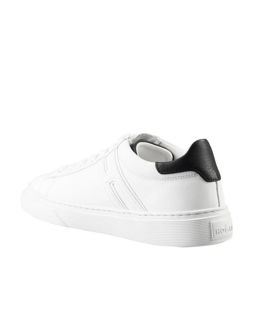 Hogan White Logo Embellished Low-Top Sneakers for men