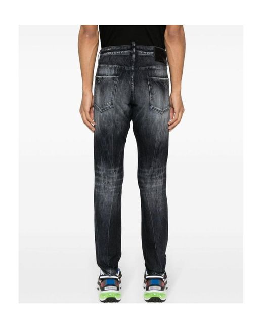 DSquared² Blue Cool Guy Distressed Slim-Leg Jeans for men