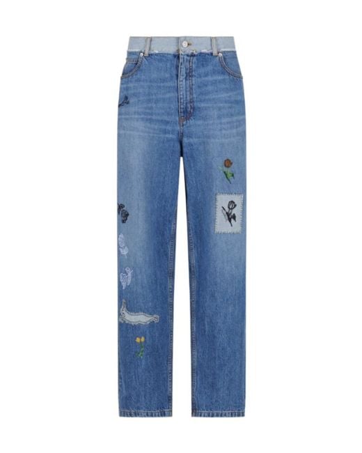 Marni Blue Denim Embroidered Jeans