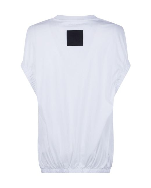 Liviana Conti White Hailey Gathered T-Shirt