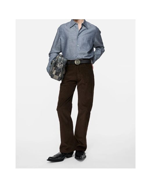 Acne Blue Chambray Button-Up Shirt for men