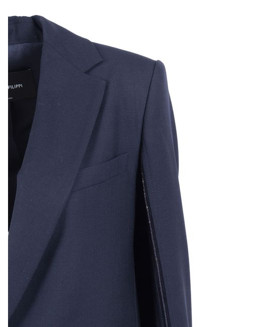 Fabiana Filippi Blue Single-Breasted Tailored Blazer