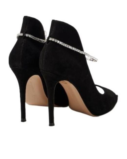 Gianvito Rossi Black Suede Peep-Toe Stiletto Heels