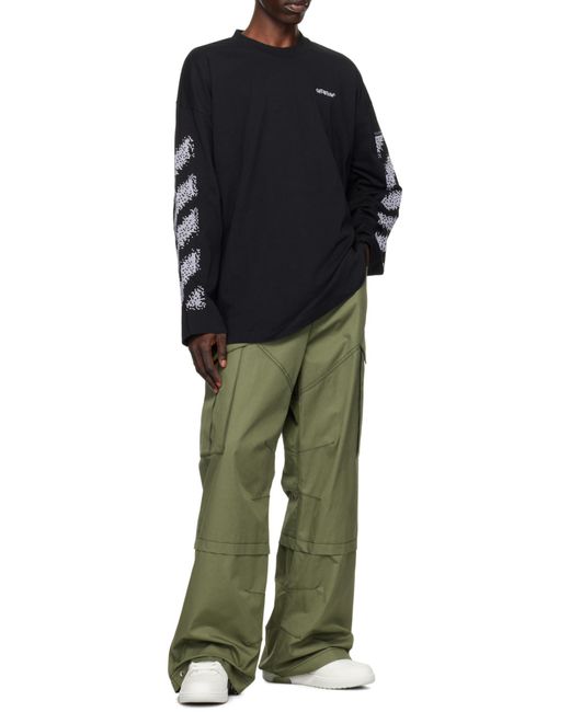 Off-White c/o Virgil Abloh Black Off- Pixel Diagonal Wide T-Shirt for men