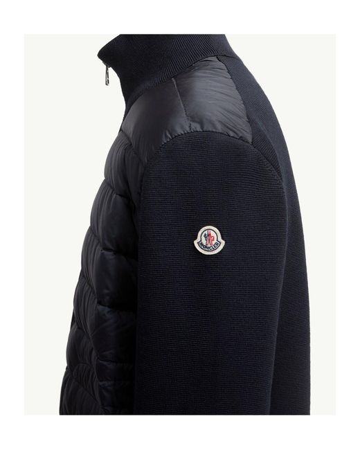 Moncler Blue Padded Zip-Up Cardigan for men
