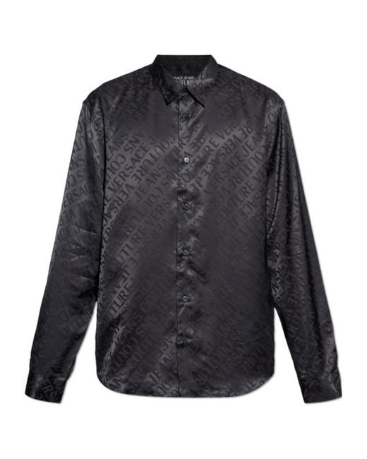Versace Jeans Blue Logo-Print Shirt for men