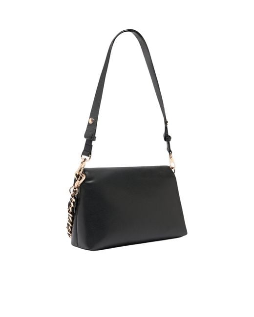 Liu Jo Black Lapuffy Medium Chain Strap Logo Shoulder Bag
