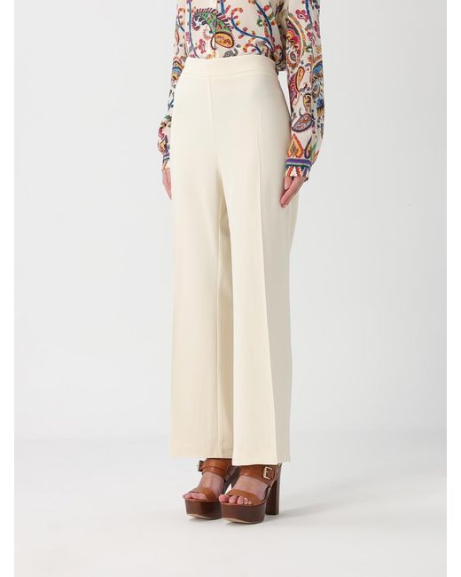 Etro Natural Zip Fastened Flared Trousers