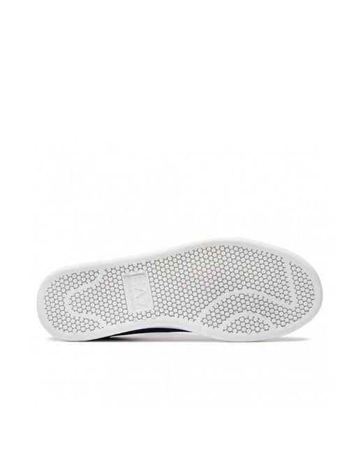 EA7 Blue Logo Embossed Classic Cc Sneakers for men