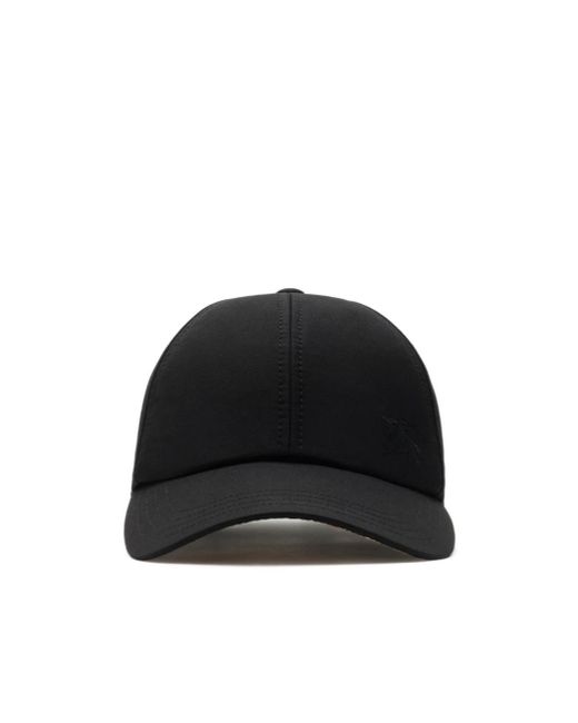 Burberry Black Equestrian Knight Gabardine Baseball Cap for men