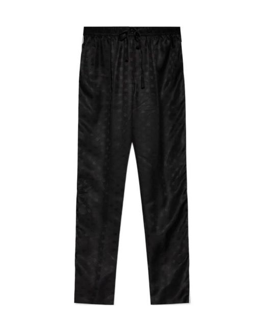 Dolce & Gabbana Black Monogram Jacquard Trousers for men