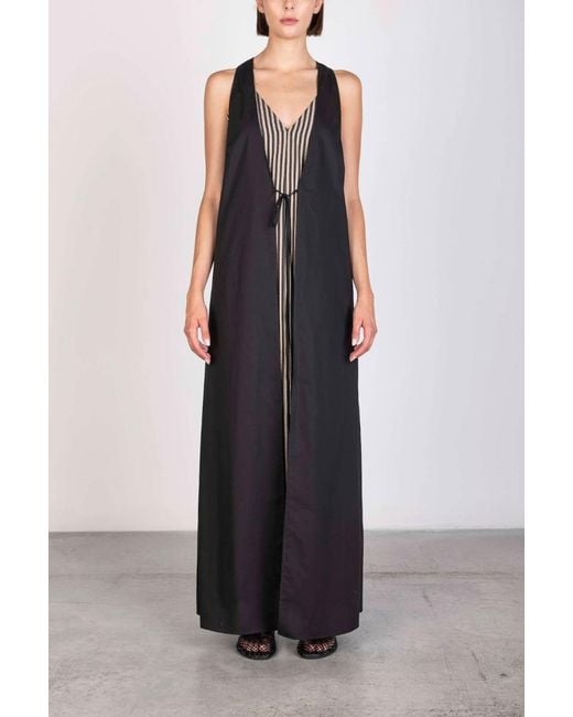 Alysi Black Combined Long Dress
