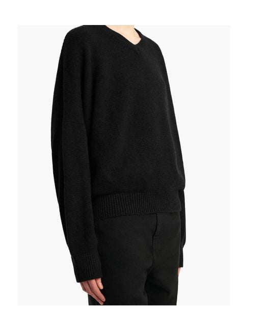 Khaite Black Long Sleeved Knitted Sweater