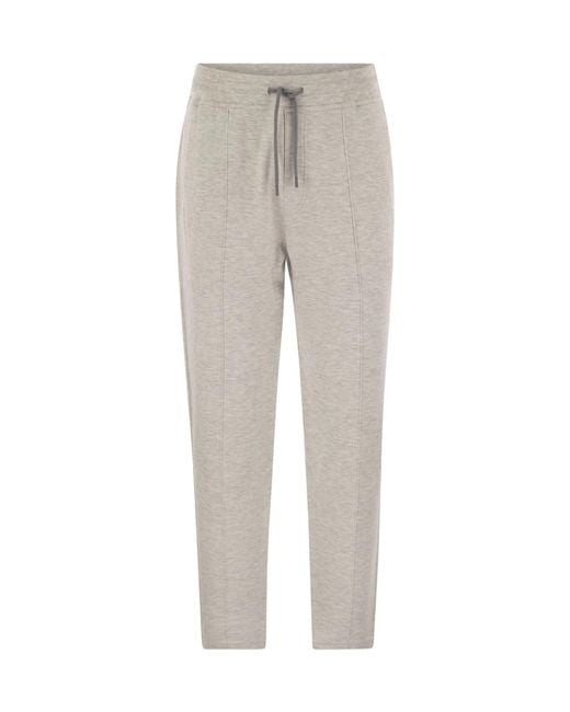 Brunello Cucinelli Gray Drawstring Fleece Trousers for men