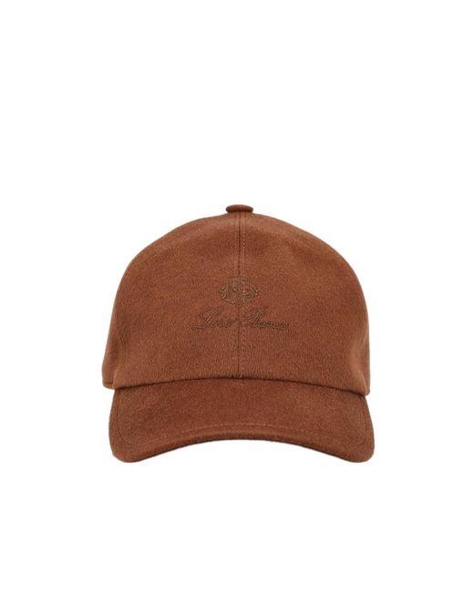 Loro Piana Brown Logo Embroidered Baseball Cap for men