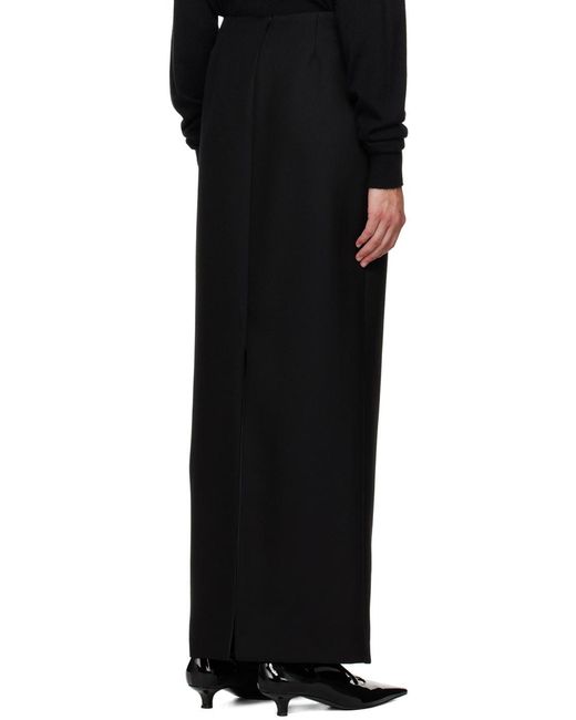 The Row Black Bartelle Wool Skirt