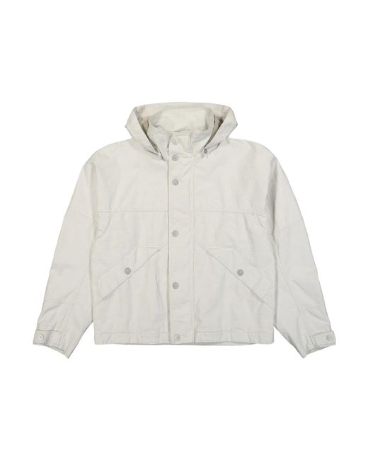 Stone Island White Marina Collection Hooded Jacket for men