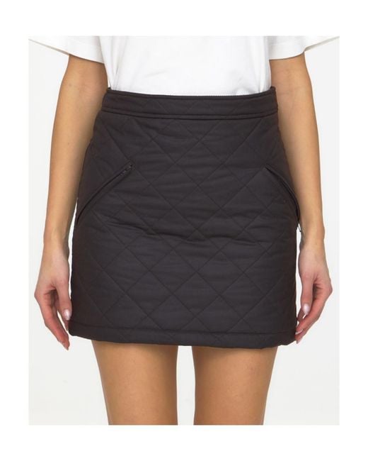 Burberry Gray Diamond Quilted Mini Skirt