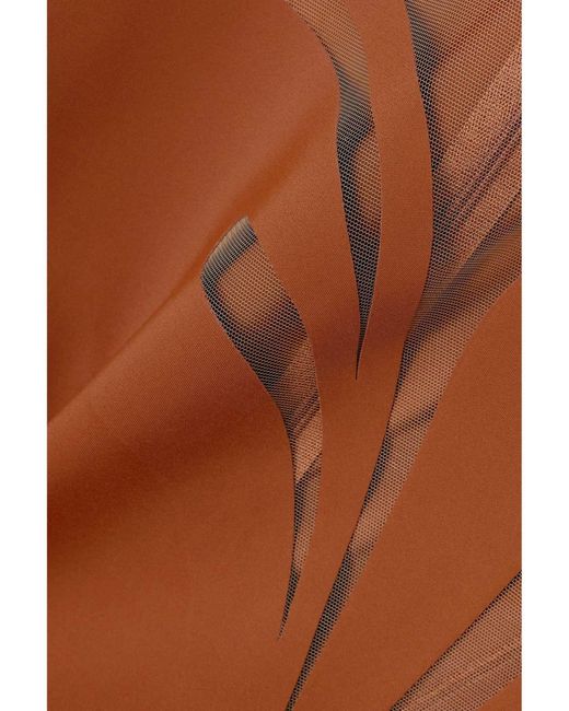 Mugler Brown Long-Sleeved Jumpsuit