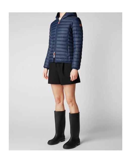 Save The Duck Blue Daisy Hooded Puffer Jacket