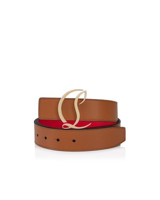 Christian Louboutin Red Cl Logo Buckle Belt