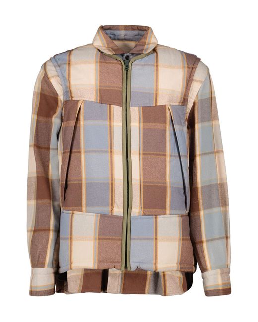 Sacai Brown Checked Jacket for men