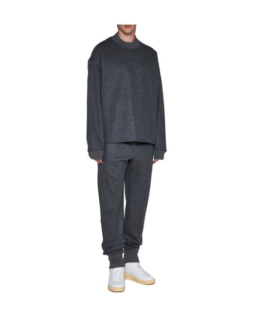 Jil Sander Blue Mock Neck Knitted Jumper for men