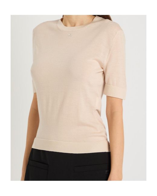 Courreges White Short-Sleeved Knitwear