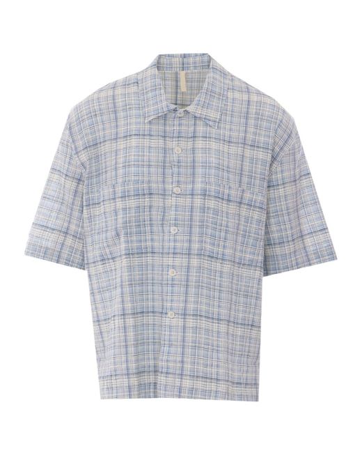 sunflower Gray Adam Checked Short-Sleeve Shirt for men