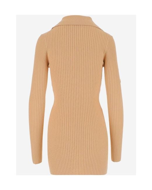 Nanushka Natural Mardi Rib-Knit Zipped Cardigan