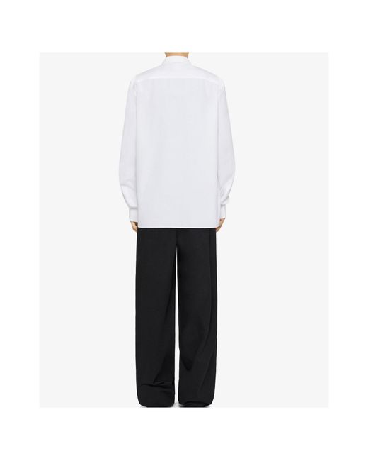 Givenchy White Logo Detailed Collared Shirt for men