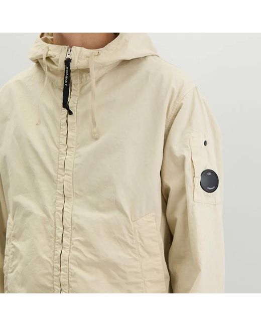 C P Company Natural Lens High Neck Hooded Jacket for men