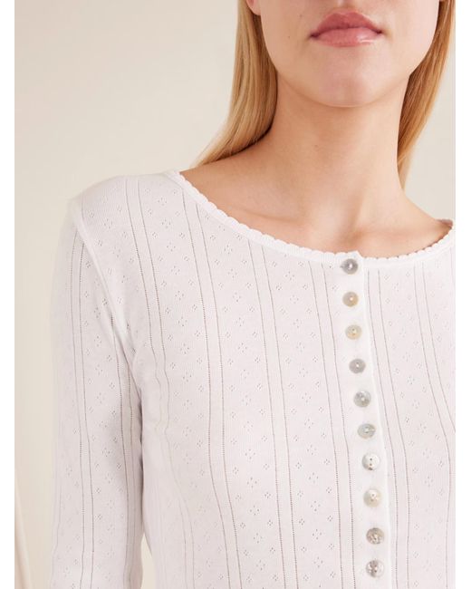 Rohe White Openwork Knit Cardigan