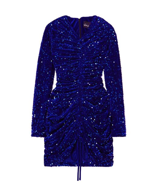 Quinn Blue Velvet Mini Dress
