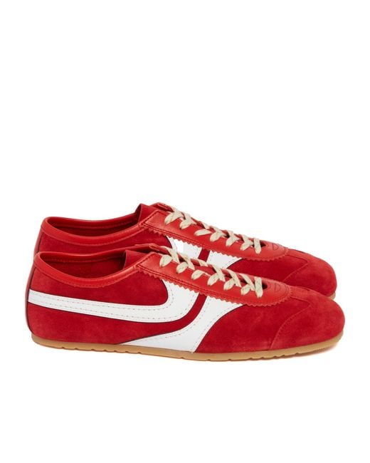 Dries Van Noten Red Panelled Low-Top Sneakers for men
