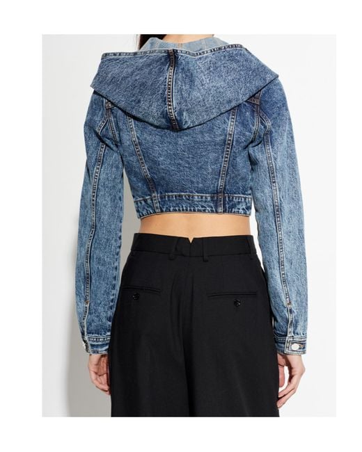 Alaïa Blue Alaïa Hooded Denim Jacket