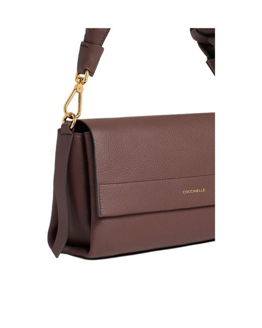 Coccinelle Brown Boheme Braided-Handle Shoulder Bag