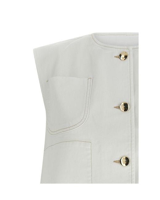 Fabiana Filippi Blue Denim Knit Buttoned Jacket