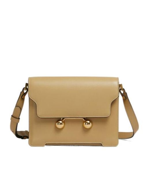 Marni Natural Trunkaroo Foldover Top Medium Shoulder Bag