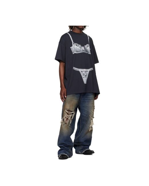 VAQUERA Blue Trompe L'Oeil T-Shirt for men