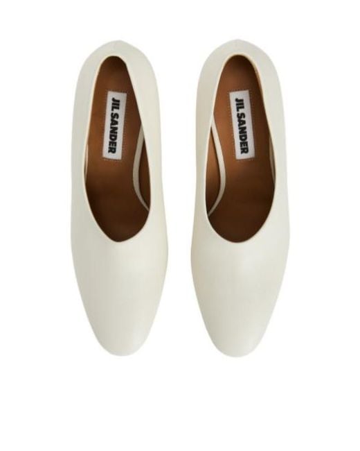 Jil Sander White Slip-On Pumps