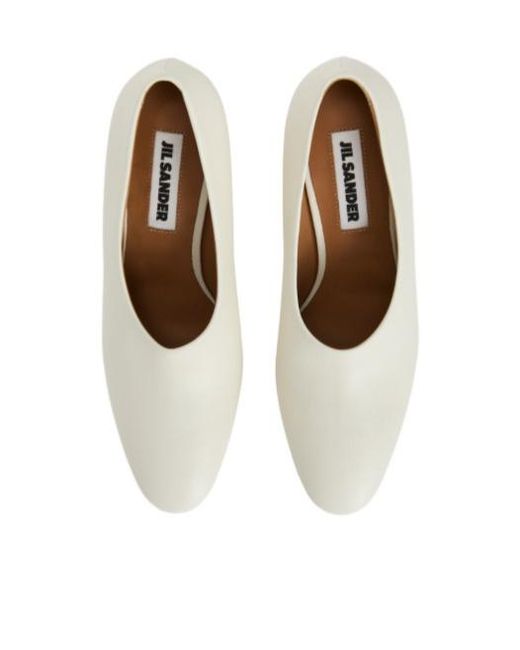 Jil Sander White Slip-On Pumps