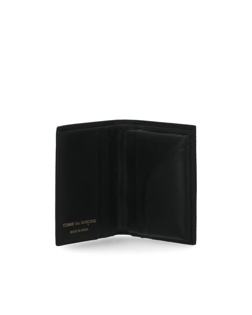 Comme des Garçons Black Leather Double Fold Wallet for men
