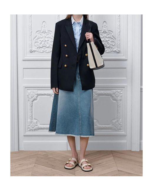 Dior Blue Iviera Mid-Length Flared Skirt