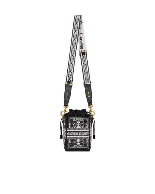 Dior White Small D-Bubble Bucket Bag