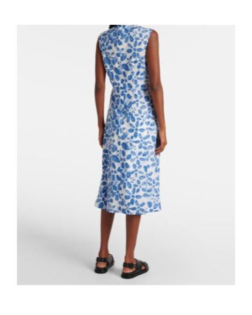Marni Blue Printed Cotton Midi Dress