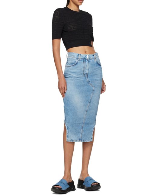 Givenchy Black Logo Detailed Cropped T-Shirt