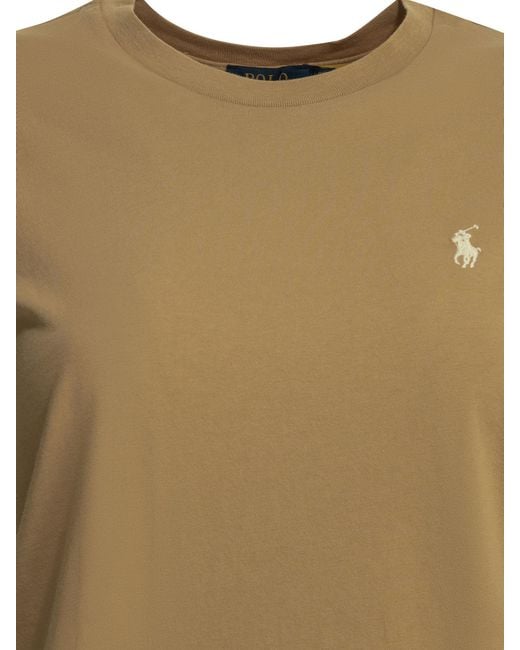 Polo Ralph Lauren Natural Logo Crew Neck T-Shirts
