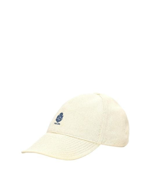 Prada Natural Corduroy Baseball Cap for men